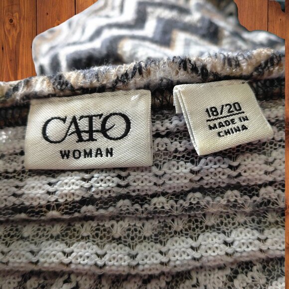 Cato Women's Size 18/20 Open Front Fringe 3/4 Sleeve Long Line Duster Cardigan - Picture 2 of 9